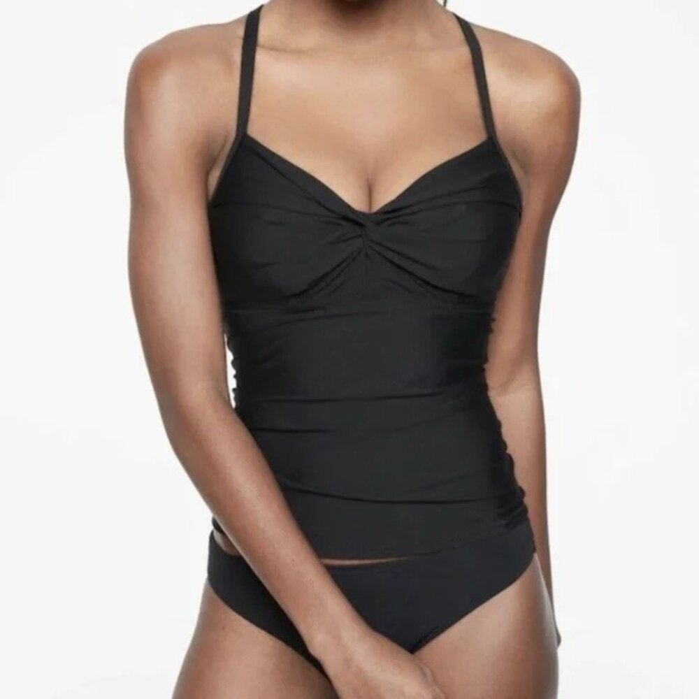 Athleta Twist Up Tankini Top Black